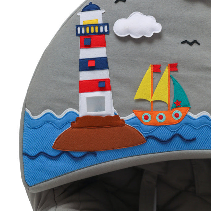 Fauteuil d’activité Fauteuil rond Actiyity Rondo Gris avec coussin marin