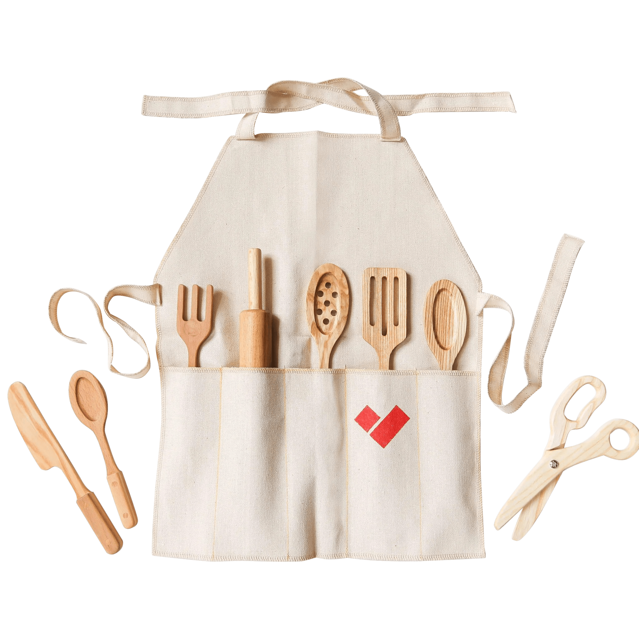 wooden toy kitchen set