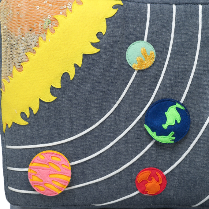 Activity armchair square Activity armchair Ecki blue with solar system cushion