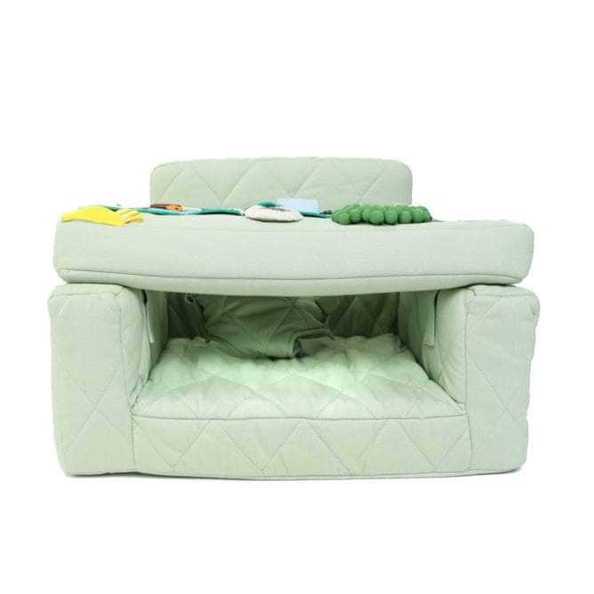 Activity armchair square Activity armchair Ecki green with farm cushion