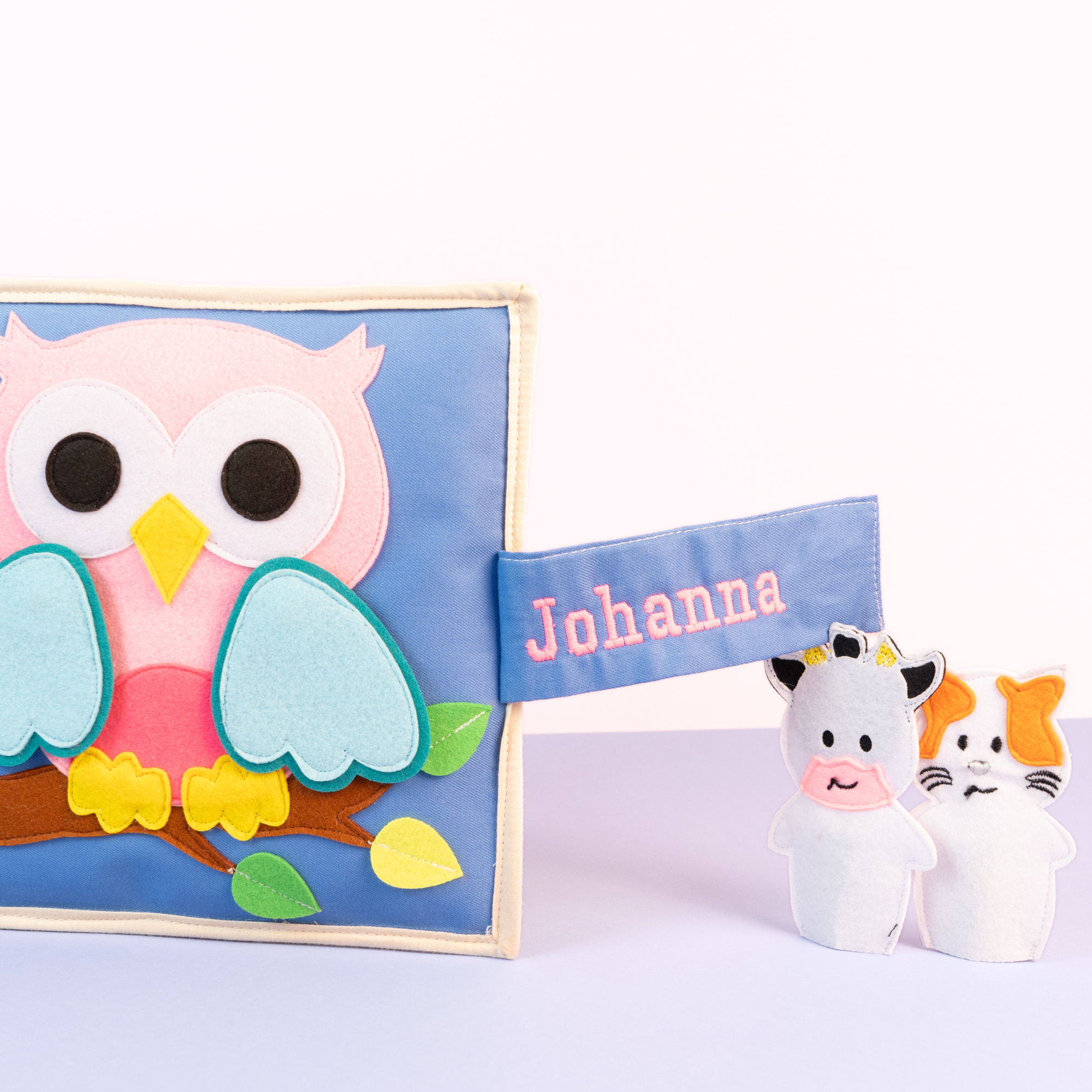 Pastel young owl- 6 Pages Quiet Book